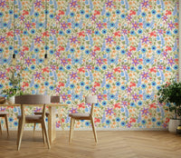 Modern bold floral wallpaper texture


