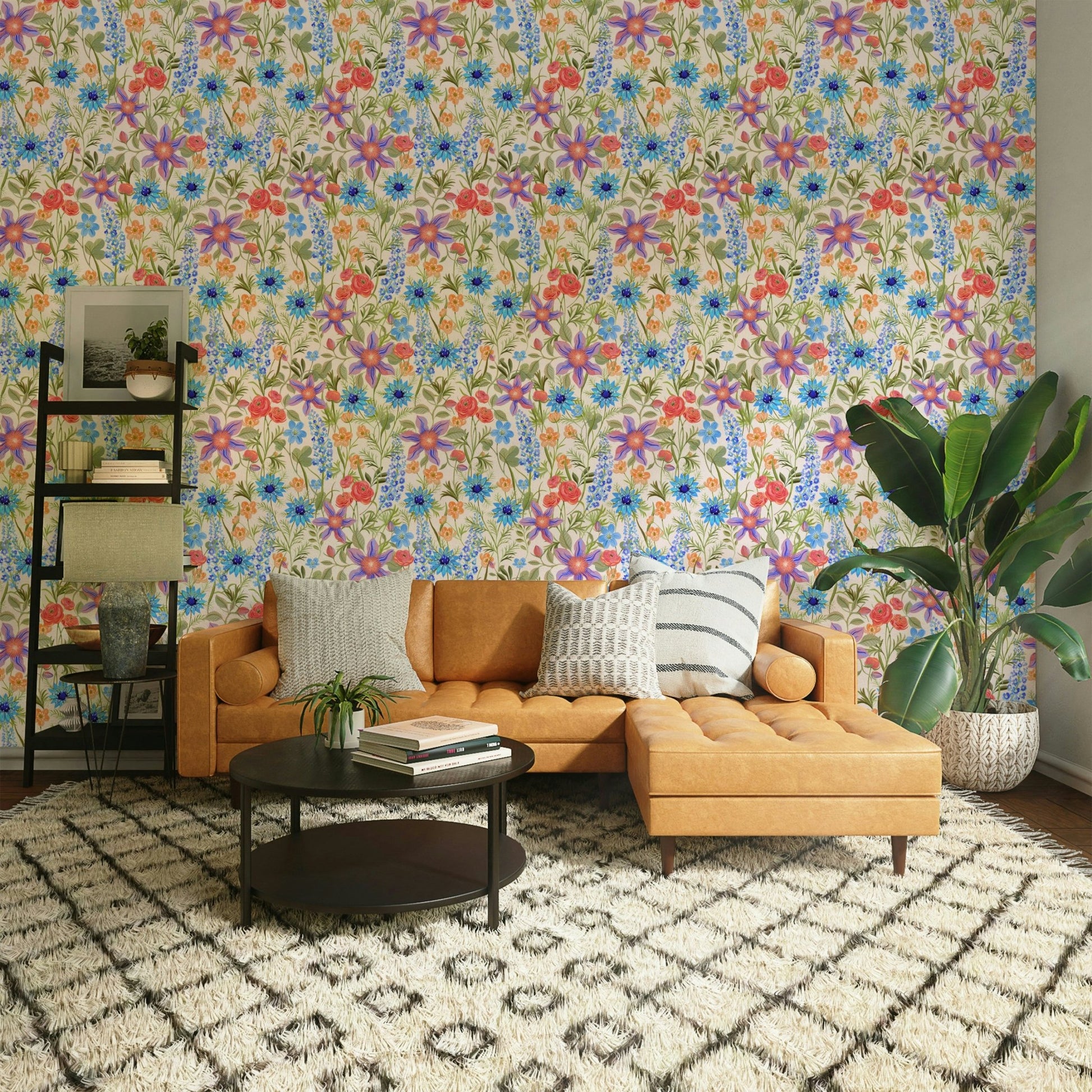 Colorful wallpaper for living rooms


