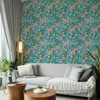 Classic botanical wallpaper mural design

