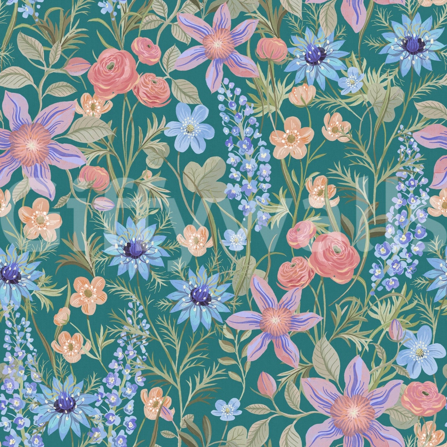 Timeless floral wallpaper for interiors

