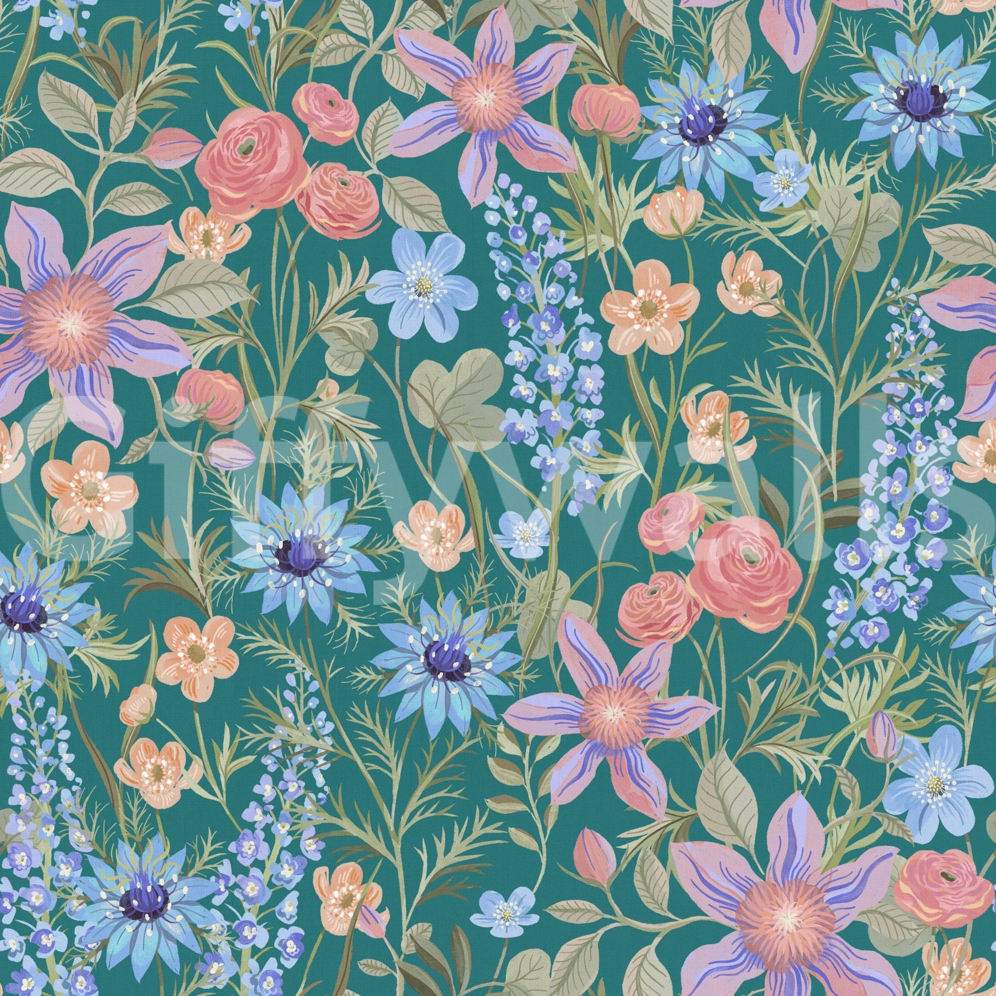 Timeless floral wallpaper for interiors


