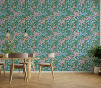 Botanical wallpaper with retro charm


