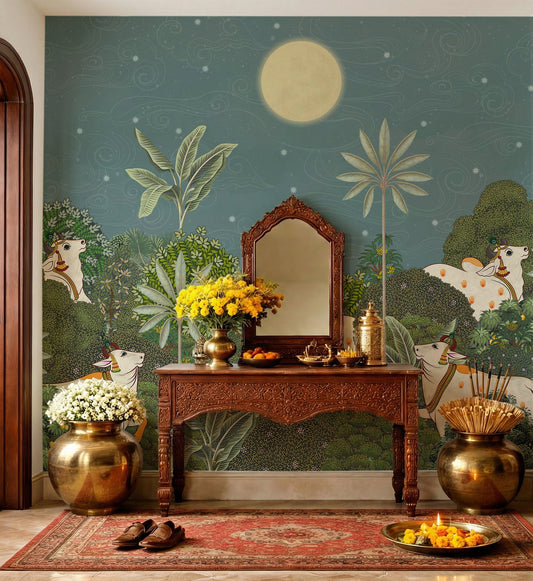 Ratri Pichwai Wall Mural
