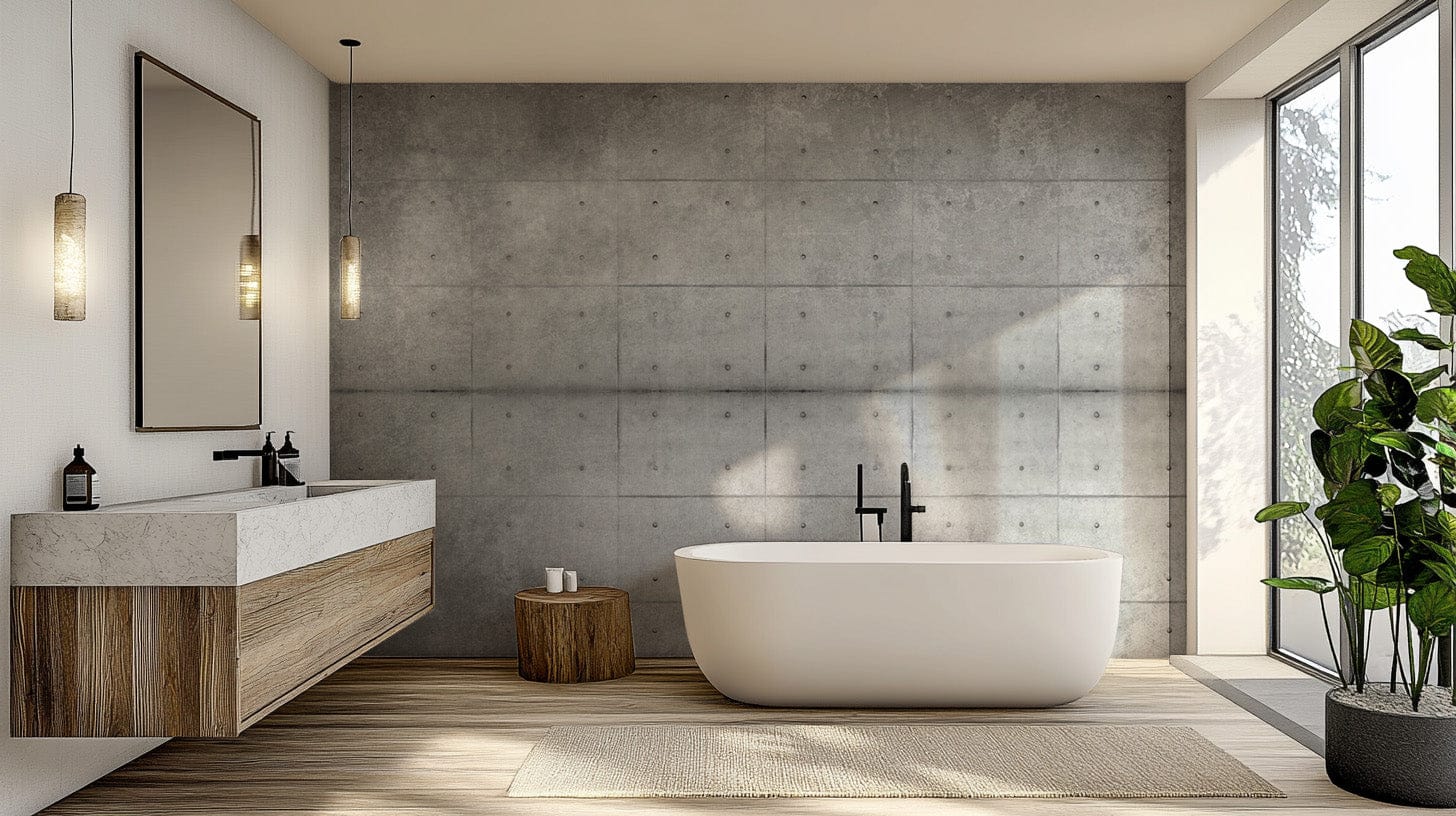 Urban loft style concrete wall covering
