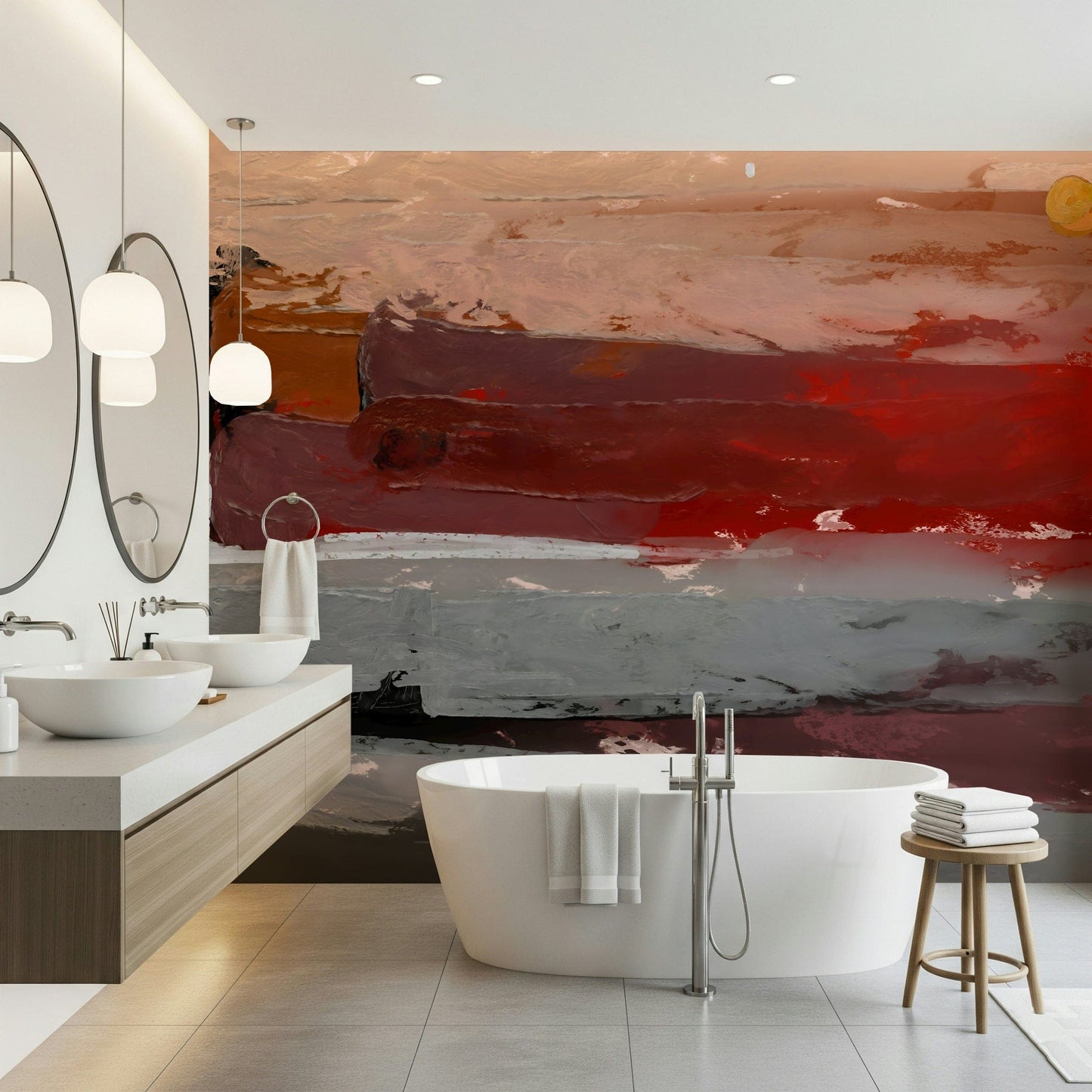 Vibrant scenic Abstract Landscape Wall Mural wallpaper mural for foyers