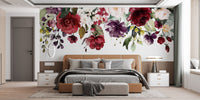 Red and Pink Floral Wallpaper Mural - Giffywalls