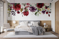 Red and Pink Floral Wallpaper Mural - Giffywalls