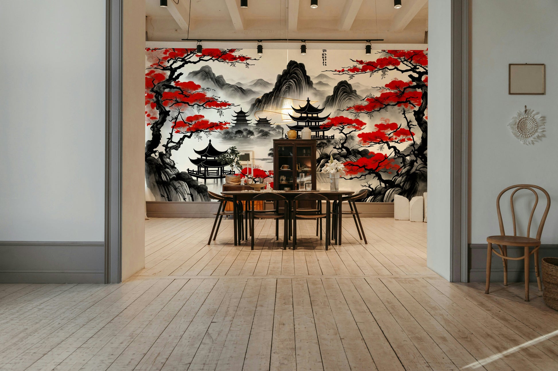 The pagoda is a central focus of the image.

