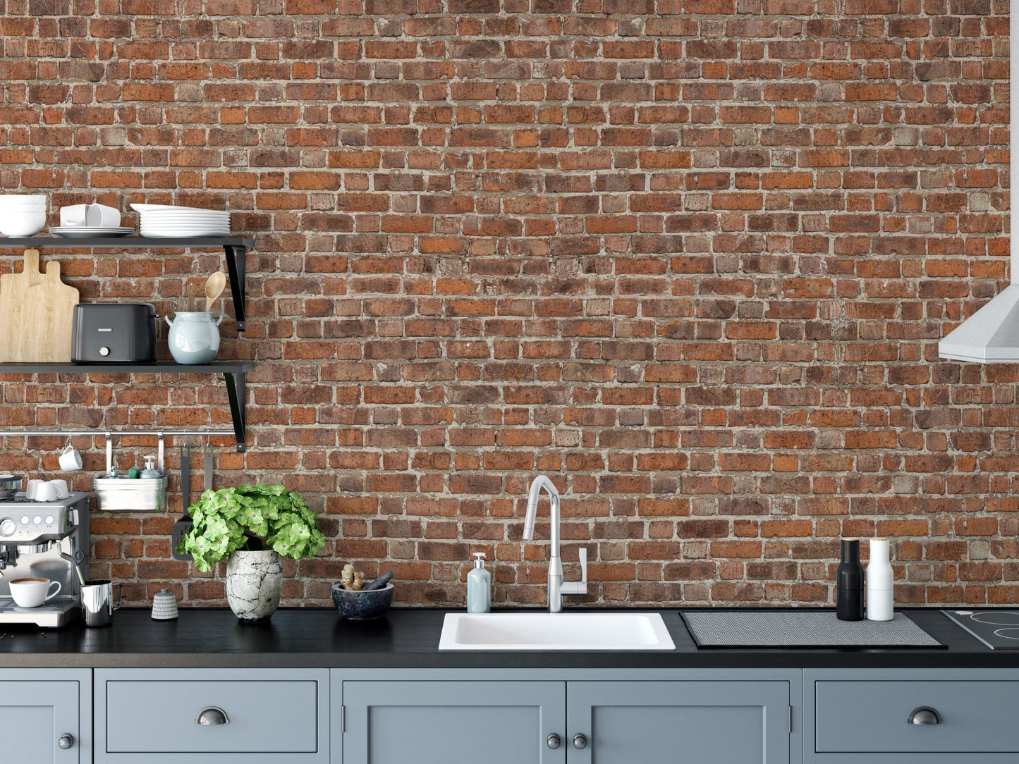 Red brick grunge wallpaper mural for walls