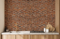 Urban red brick grunge mural for rooms