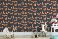 Fox-themed wallpaper in orange hues
 A978