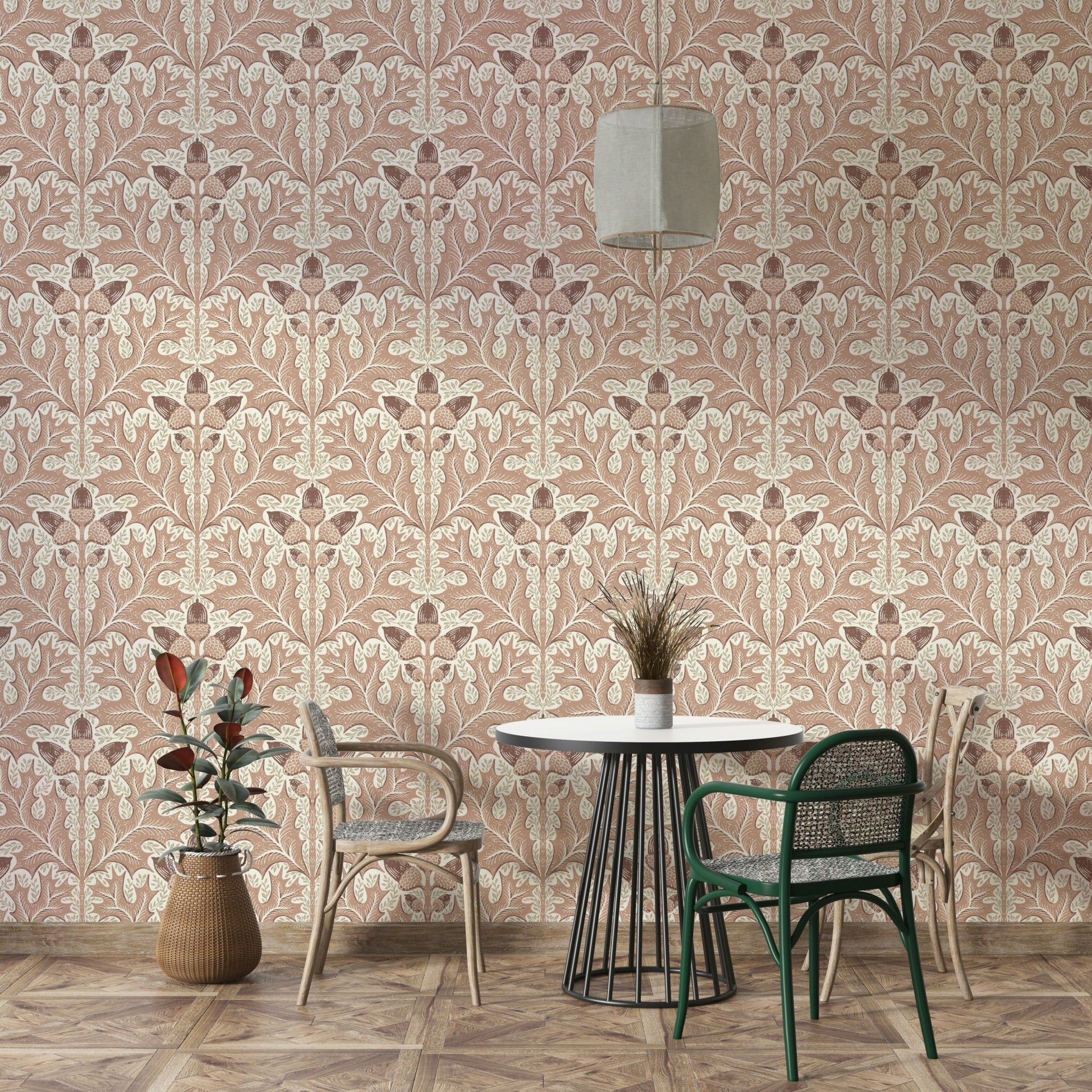Warm rustic damask wallpaper for walls

