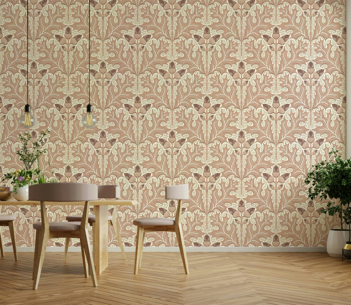 Traditional oak leaf wallpaper texture

