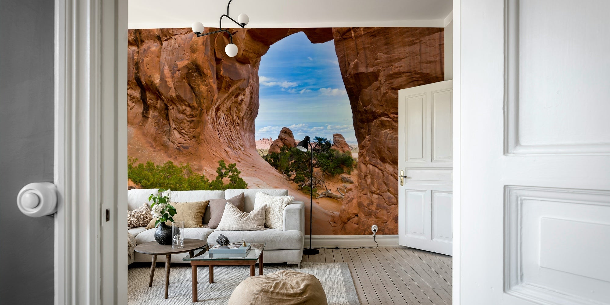Red rock arch desert wallpaper design, GD2398