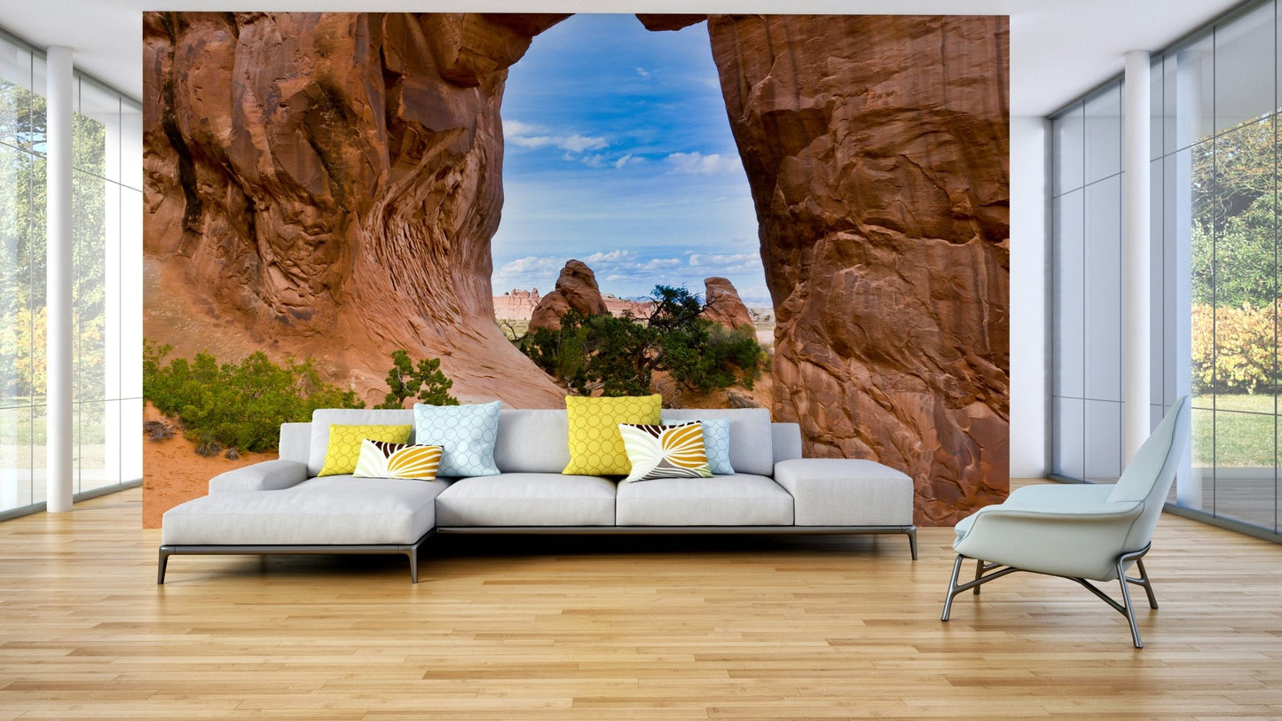Rock formation and blue sky wallpaper
