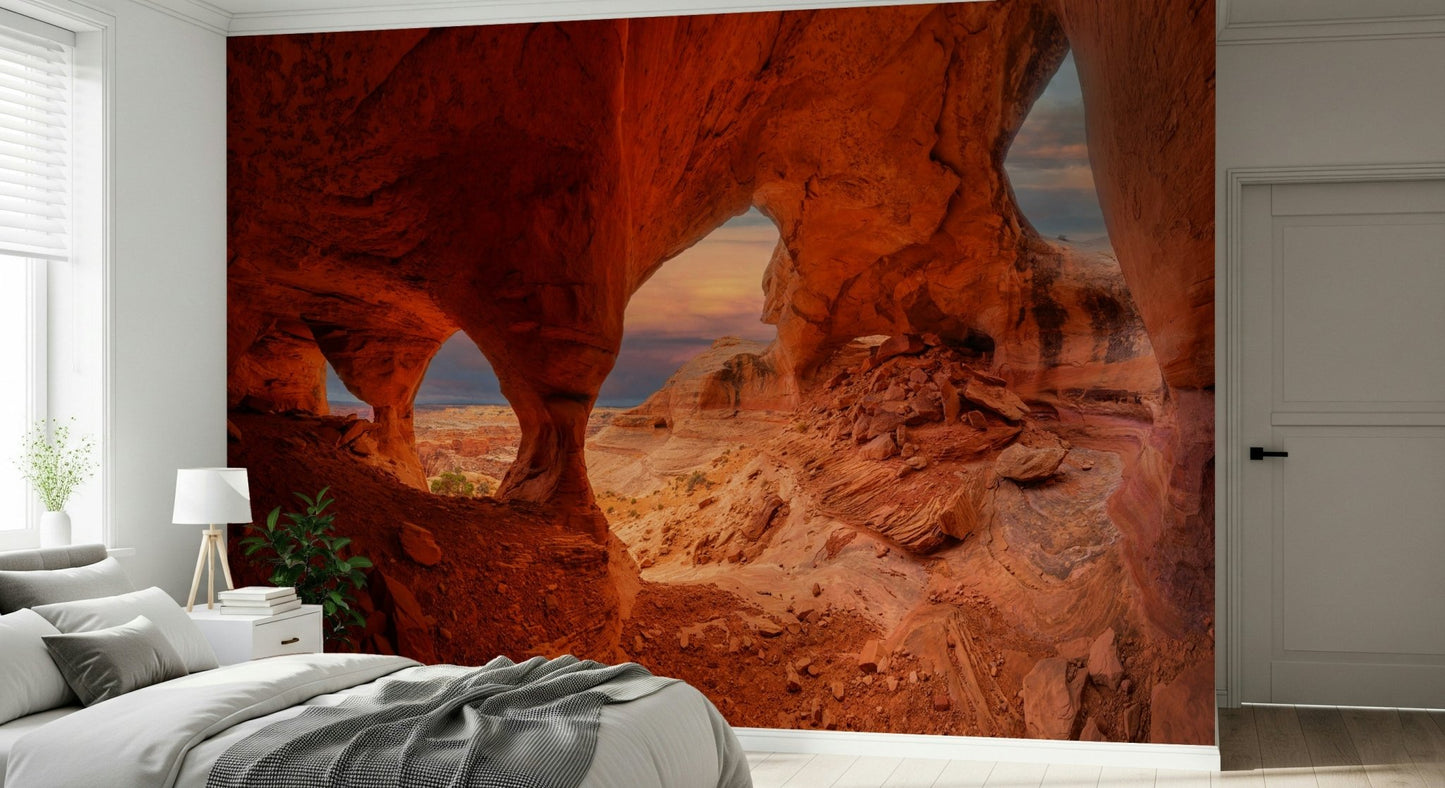 A contemplative gentle design wallpaper mural for a feature wall.