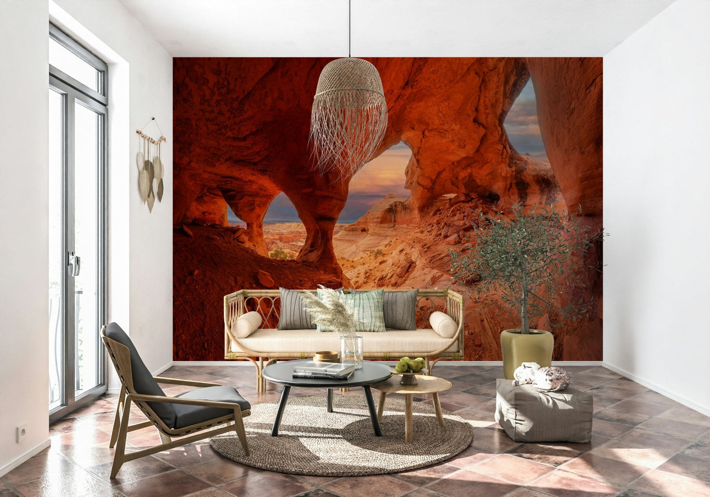 An artistic nature inspired mural for home decor.