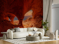 A beautiful wide-angle wall mural of a red rock vista.
