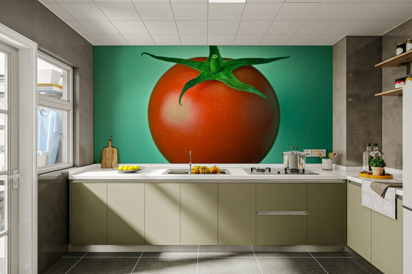 High-resolution tomato mural with glossy finish

