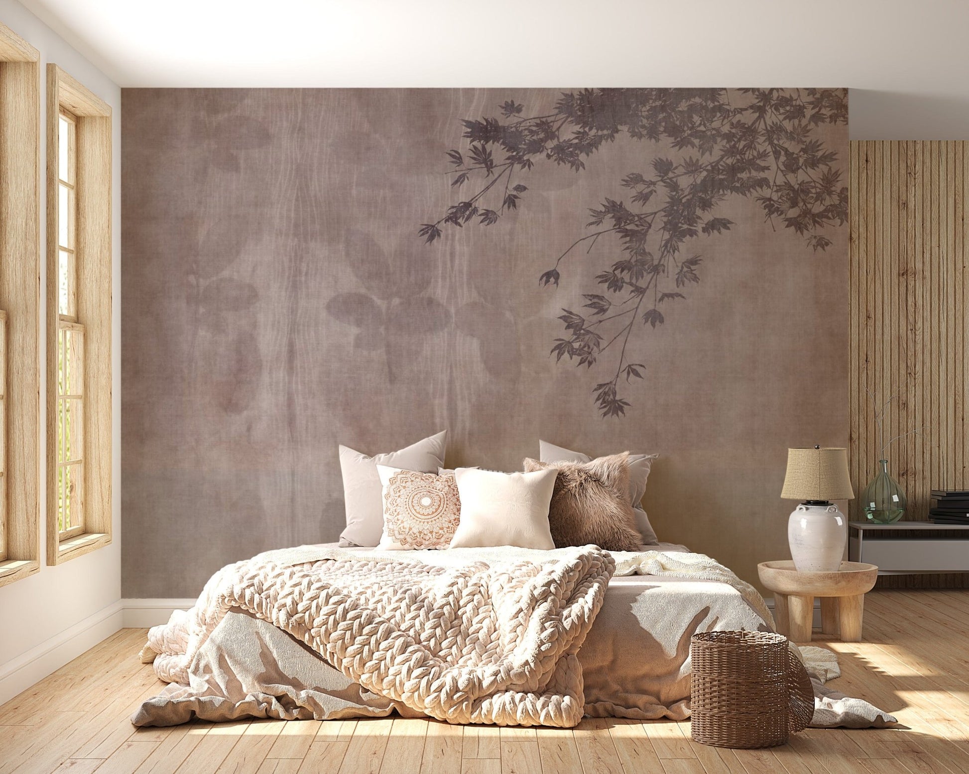 Vibrant red tropical wallpaper for walls
