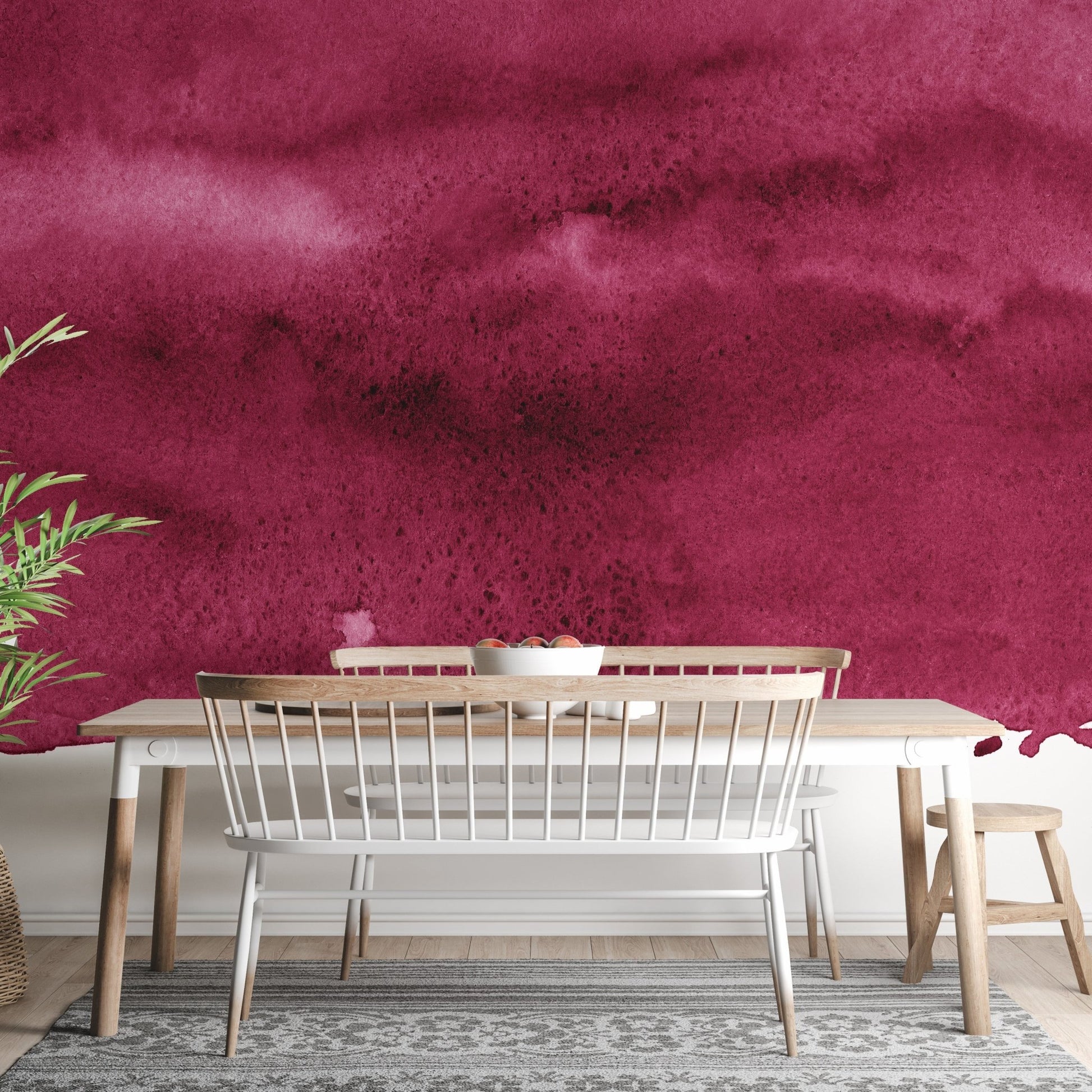 Artistic Burgundy Watercolor Wallpaper for Modern Decor A740
