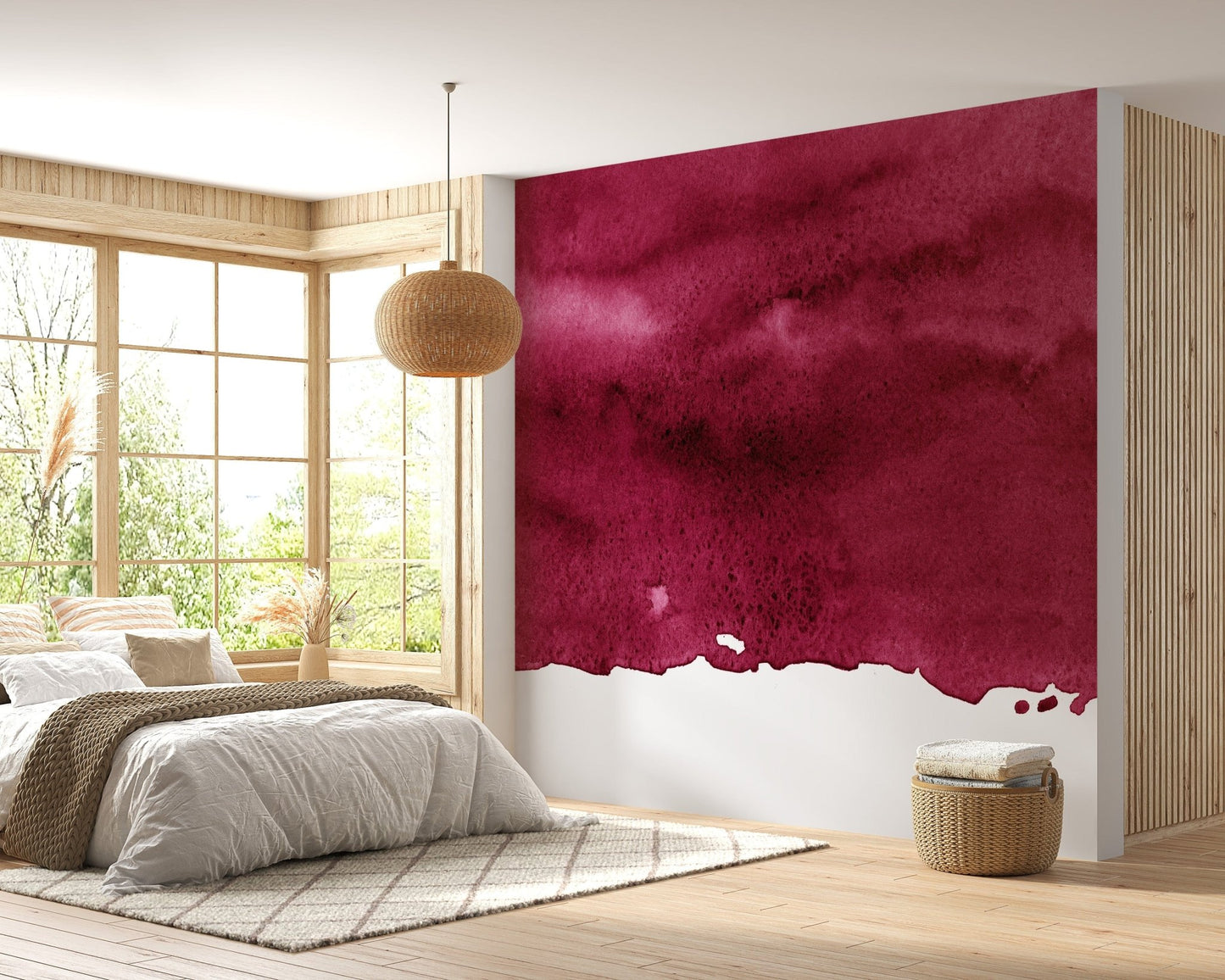 Red Wine Maroon Watercolor Wallpaper Mural - Giffywalls A740