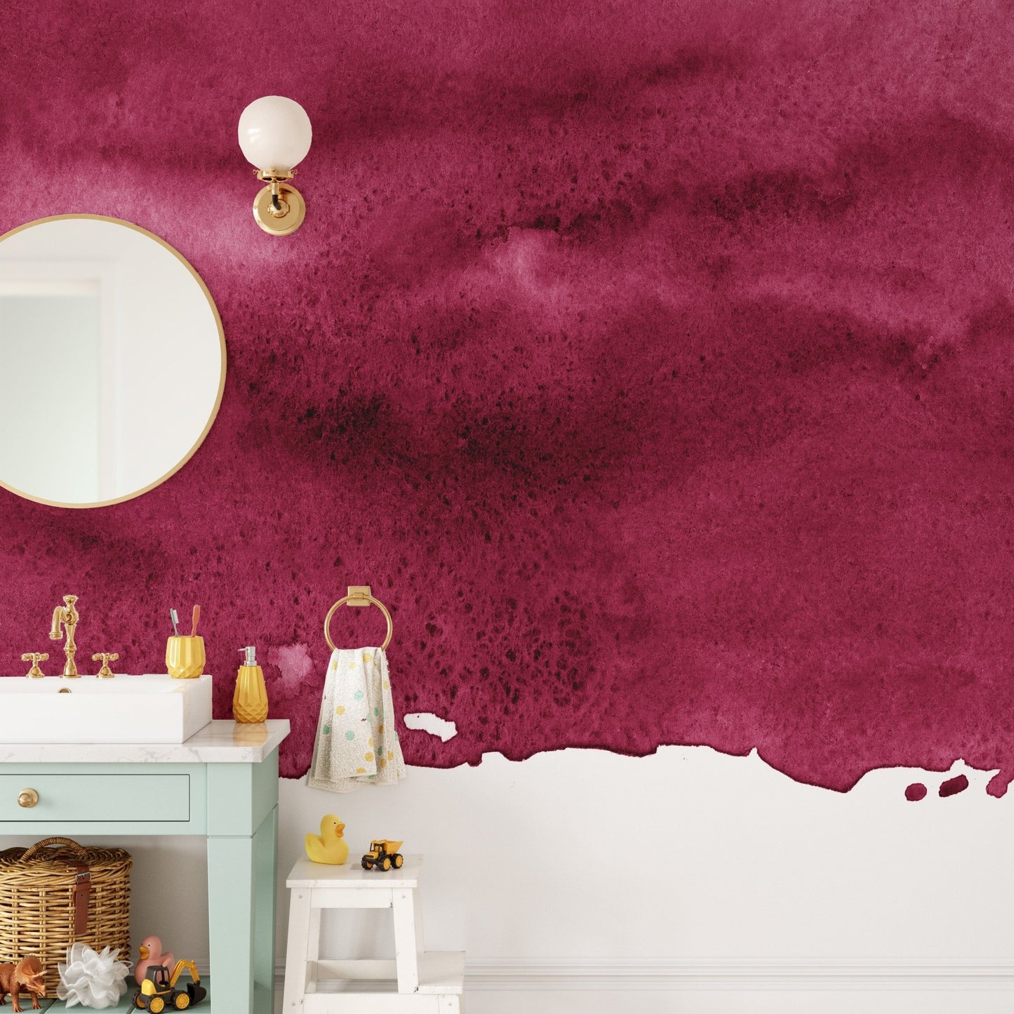 Burgundy Watercolor Wallpaper Mural for Home Decor A740