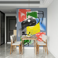 Abstract wallpaper, Redbluegreenyellow, kaleidoscopic strokes, modern art.