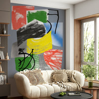 Redbluegreenyellow Wall Mural, bold color blocks, expressionist style.