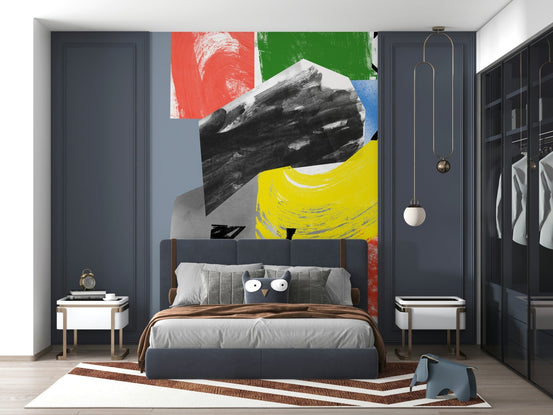 Wallpaper for walls, Redbluegreenyellow, dynamic artistic splashes., GD6662