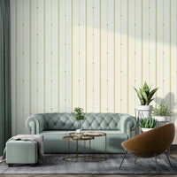 Sophisticated buttercream and mustard stripe wallpaper.

