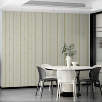 Modern stripe design in buttercream and mustard hues.
