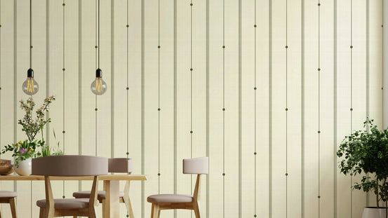Elegant buttercream and olive stripes wallpaper, GD2064