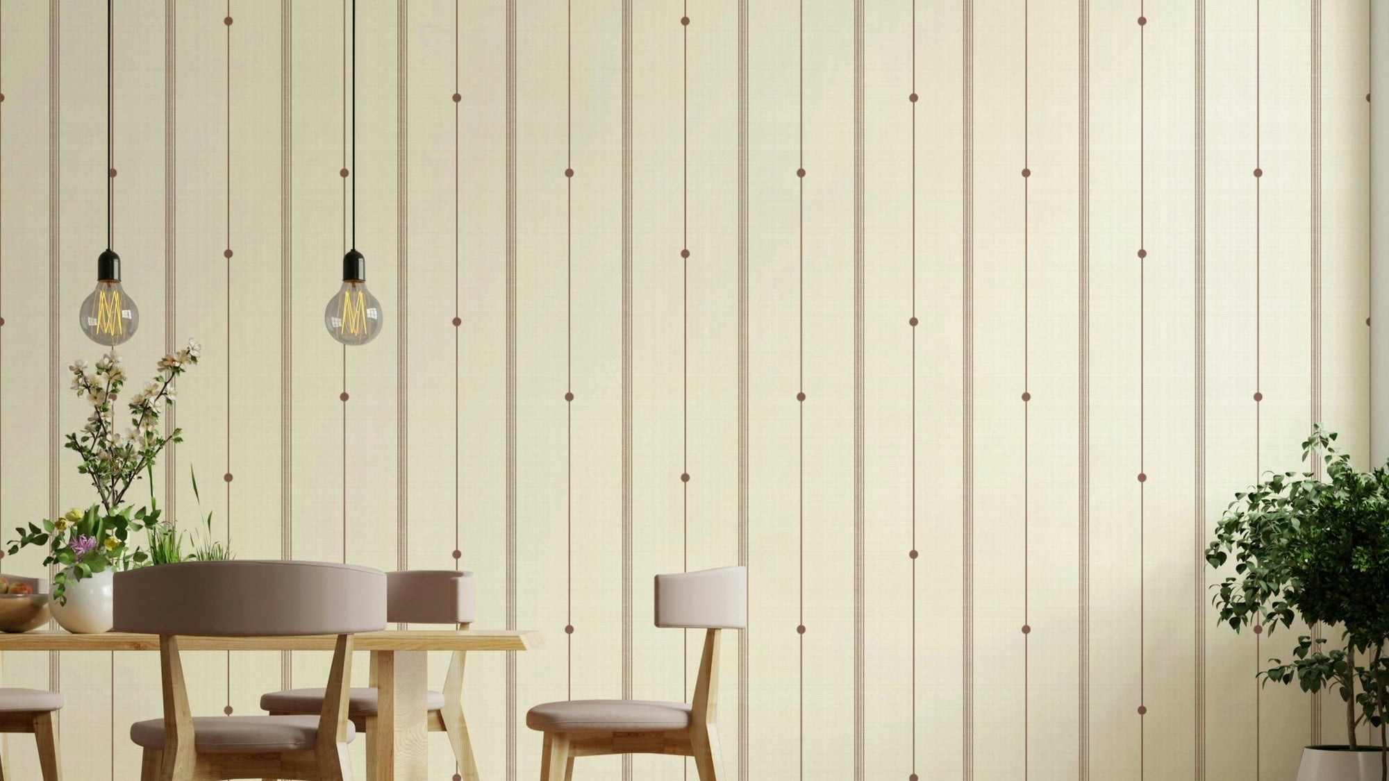 Soft minimal stripes in buttercream and sienna tones., GD2065