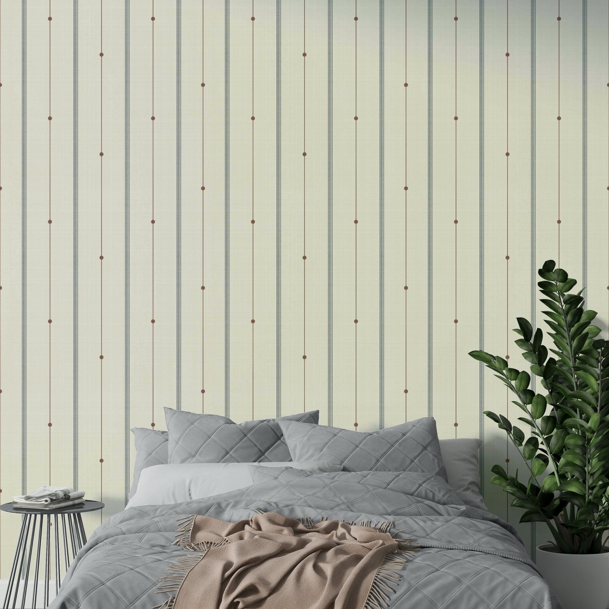 Modern minimalist stripes wallpaper in beige and grey., GD2068