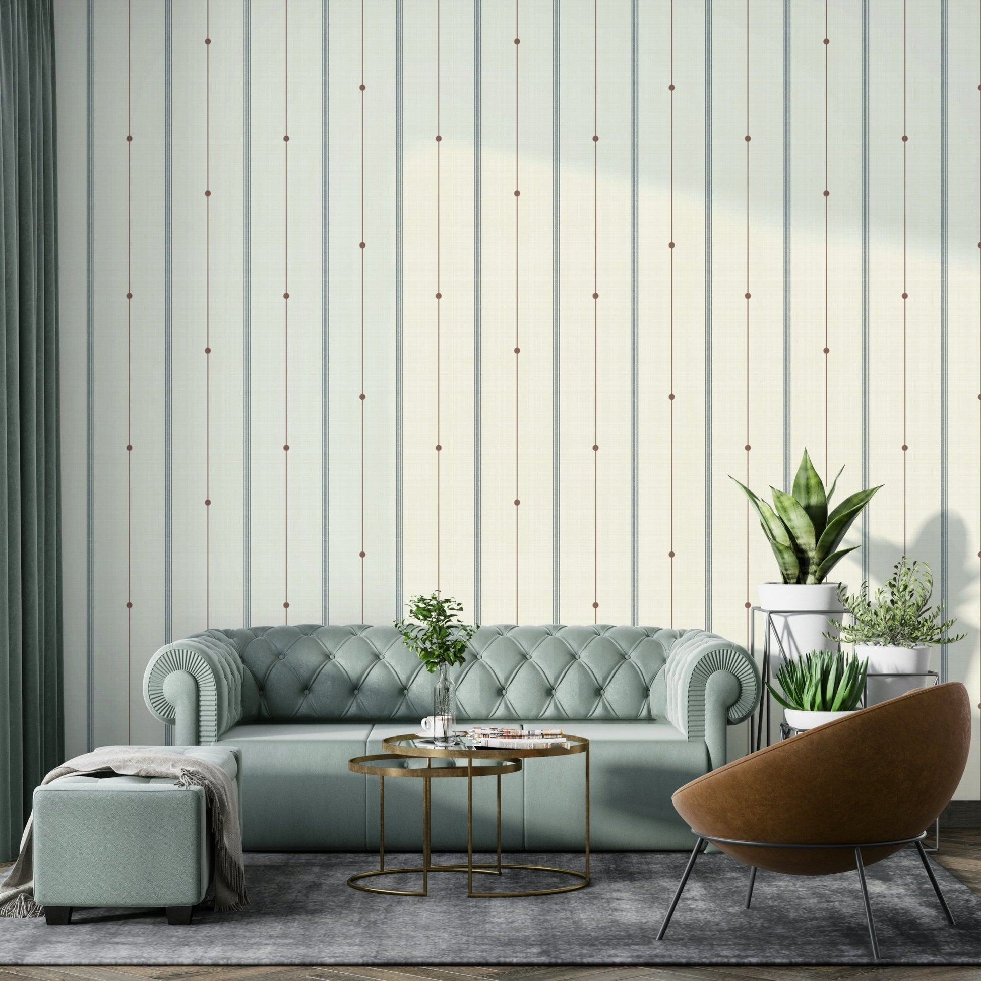 Refined minimal stripes wallpaper in soft neutral tones., GD2068
