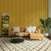 Linear stripe wallpaper in warm mustard for stylish walls.

