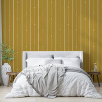 Clean mustard stripe wallpaper for modern interiors.

