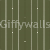 Soft olive green striped wallpaper enhancing a cozy reading nook

