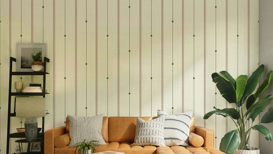 Soft neutral tones of the Refined Minimal Stripes Rustic Wallpaper.

