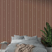 Contemporary wall with sienna dust stripes and soft finishes

