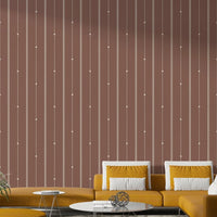 Warm-toned sienna wallpaper with minimal stripe design

