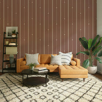 Muted sienna vertical stripe wallpaper for sophisticated spaces

