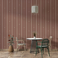 Sienna dust wallpaper with refined vertical stripe detailing

