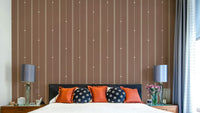 Living room with refined sienna dust wallpaper in minimalist style

