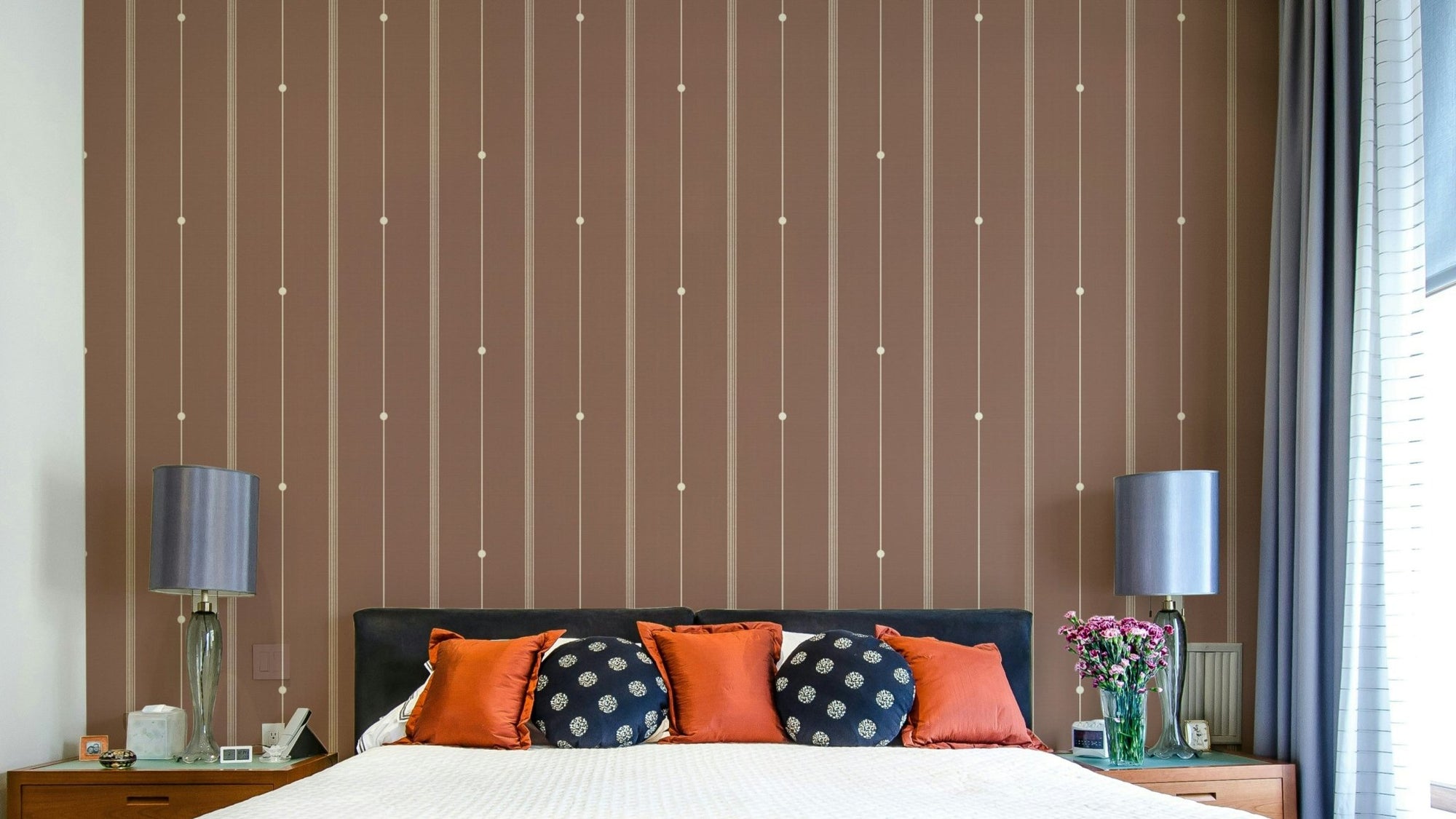 Living room with refined sienna dust wallpaper in minimalist style, GD2061