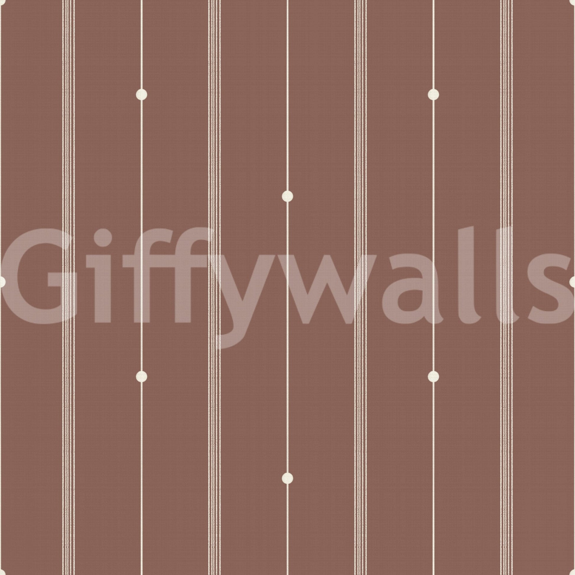 Minimal stripe wallpaper in earthy sienna for calming interiors

