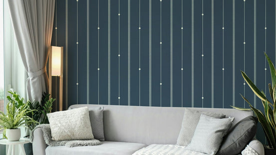 Elegant striped wallpaper in steel blue for modern spaces., GD2062