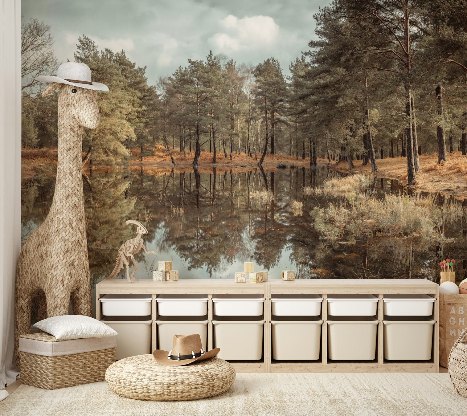 Smooth water surface wallcovering
