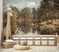 Smooth water surface wallcovering
